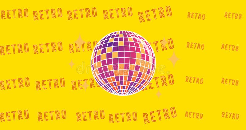 Image de textes rétro sur boule disco. concept d'interface de communication et de médias sociaux image générée numériquement.
