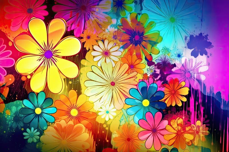 Background Image with Abstract Flowers that Bright Colors for a More ...