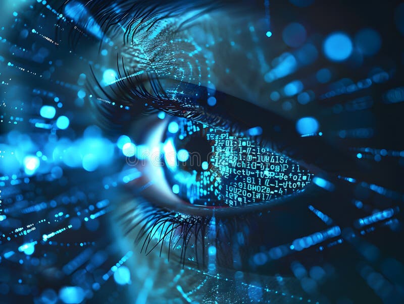 Cybersecurity Guardian Abstract Background - Digital Security Protection. stock illustration