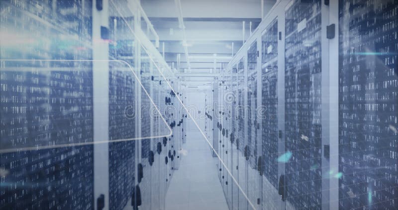 The image depicts a network of internet service providers or data processing centers stock photography