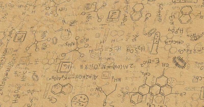 Image des formules de structure noire des composés chimiques sur papier. science de l'éducation recherche concept de connaissances générées numériquement image.