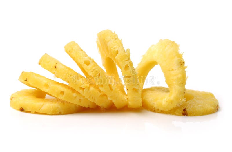 Image des tranches juteuses jaunes de couche d'ananas images libres de droits Image des tranches juteuses jaunes de couche d'ananas images libres de droits