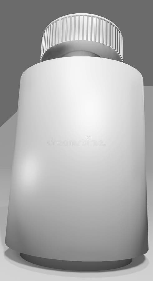 Background of a white bottle with wide angle perspective from below stock illustration