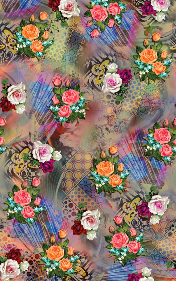 Image digital flower background color colorful pattern royalty free illustration