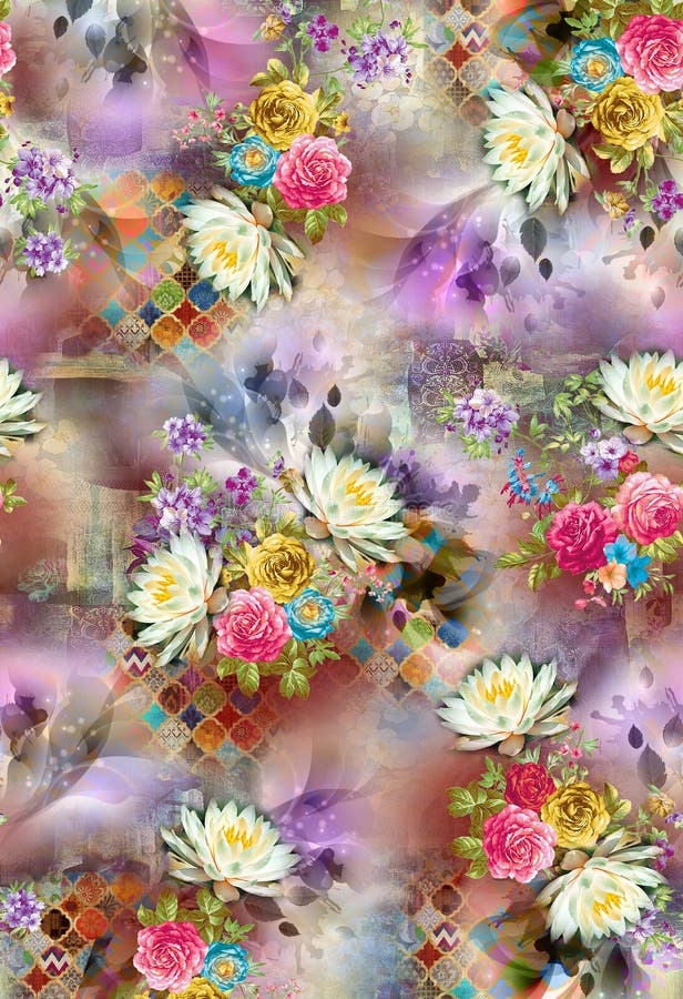 Image digital flower background color colorful pattern royalty free illustration