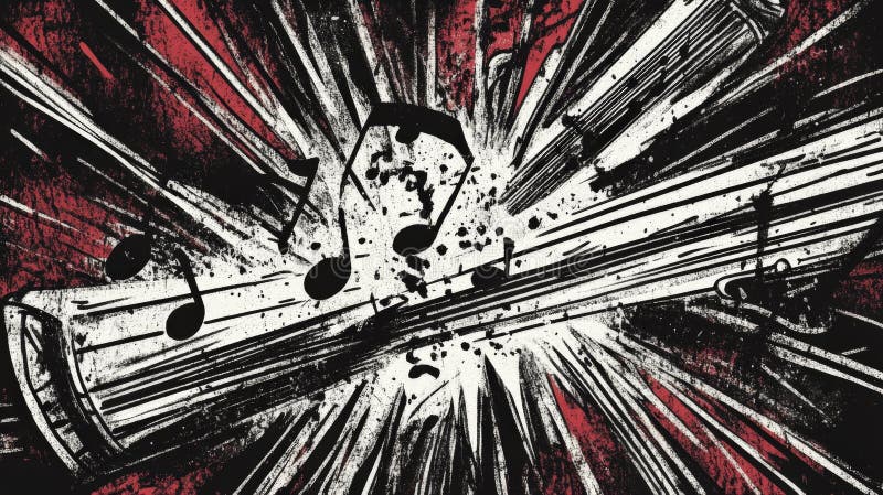 Abstract Musical Explosion vector illustration