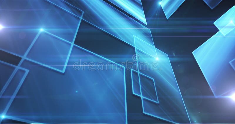 Image of digital network of connections with blue glowing squares vector illustration