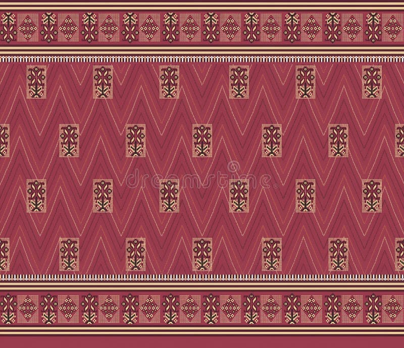 The image displays a colorful Duppta & x28;long scarf/shawl& x29; design. stock illustration