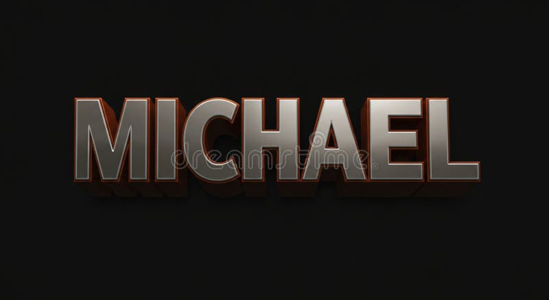 The image displays the name \'MICHAEL\' in large, bold, 3D letters. The text has a stock illustration