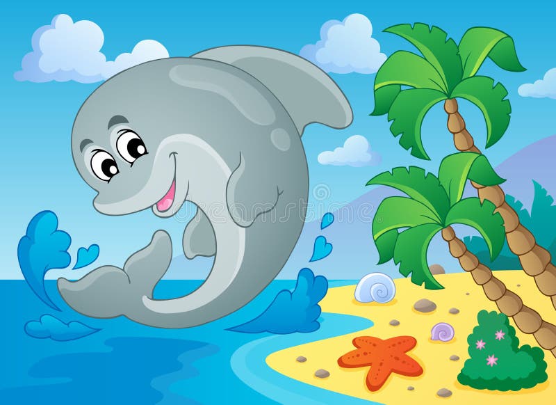 Image with dolphin theme 5 vector illustration