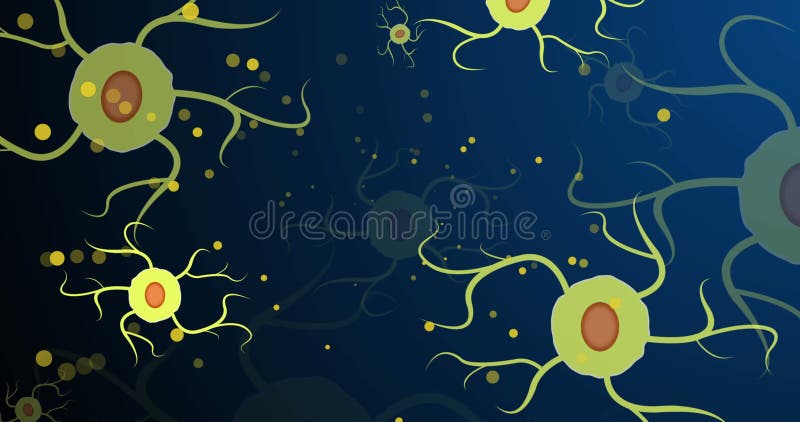 Image of dots over green cells on navy background. Human biology, anatomy and body concept digitally generated image. Code division stock images, royalty-free photos and pictures