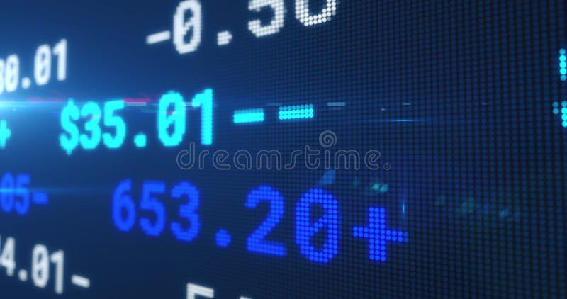 Image of stock exchange display board with numbers changing on blue. global business finance concept digitally generated image. Image of stock exchange display board with numbers changing on blue. global business finance concept digitally generated image.