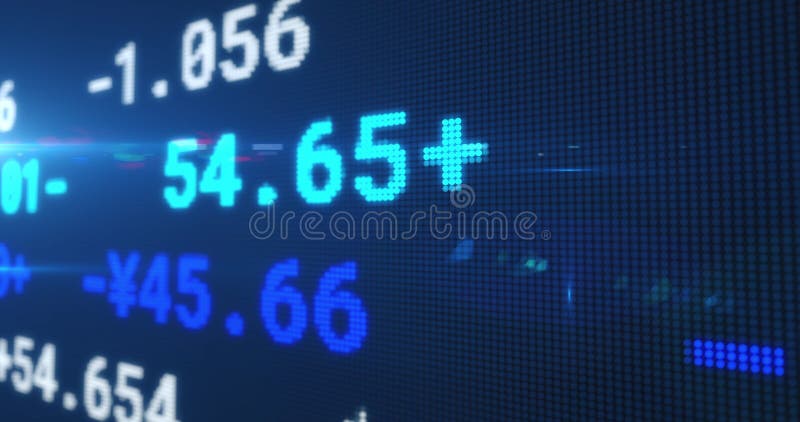 Image of stock exchange display board with numbers changing on blue. global business finance concept digitally generated image. Image of stock exchange display board with numbers changing on blue. global business finance concept digitally generated image.