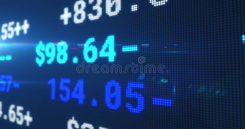 Image of stock exchange display board with numbers changing on blue. global business finance concept digitally generated image. Image of stock exchange display board with numbers changing on blue. global business finance concept digitally generated image.