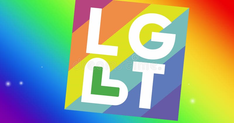 Image du texte lgbt et du carré arc-en-ciel photos libres de droits