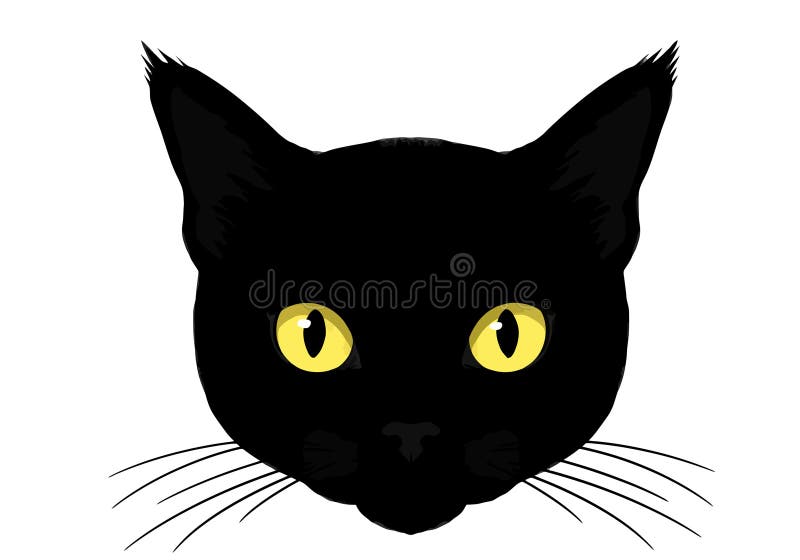 Image face de chat noir. illustration stock