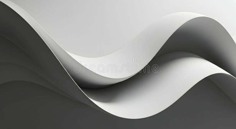 Abstract white and gray wavy shapes royalty free illustration