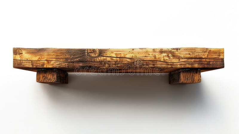 Blank Wooden Shelf on White Background - Minimalist and Versatile Storage Option royalty free illustration