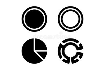 Circular Pie Chart Infographic Set Data Visualizations Stock Vector