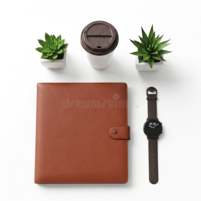 Office essentials set isolated on white background royalty free illustration