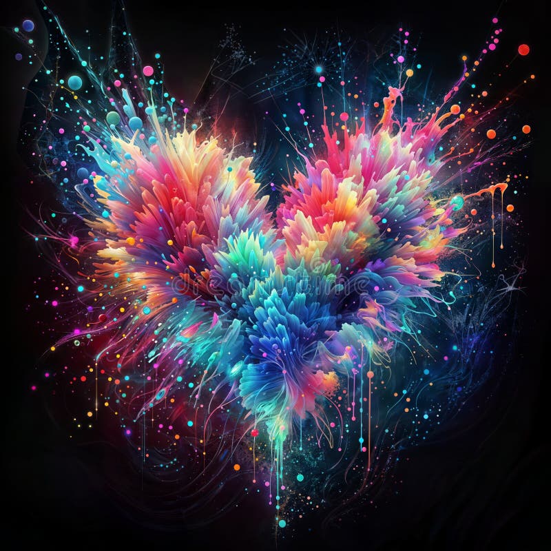 Cosmic Heart: Exploding Dust Forms Heart Shape in Space, Generative Ai ...