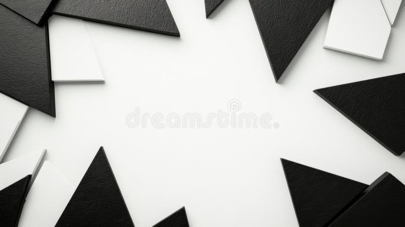 Black and White Geometric Shapes Create a Striking Abstract Border on a ...