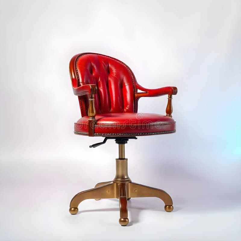Elegant red leather office chair stock illustration