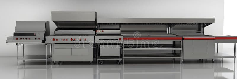 Modern Industrial-Style Kitchen Setup royalty free illustration