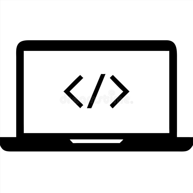 Laptop with Coding Symbols Vector for Technology and Programming Design Projects vector illustration