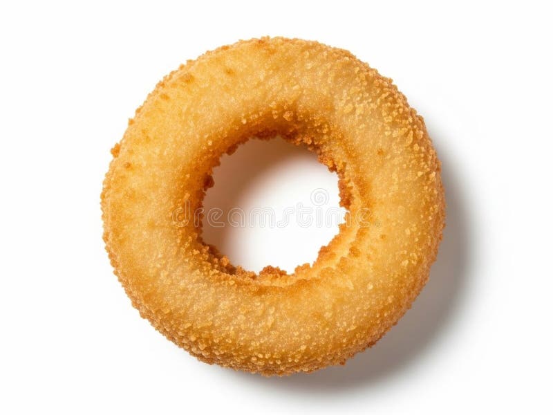This image features a single plain doughnut with a hole in the center, isolated against a white background. The doughnut has a light golden-brown color and appears to be glazed. The simplicity of the image highlights the doughnut's texture and shape, making it the focal point. Doughnut isolated illustrations