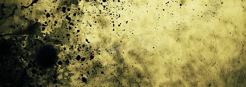 Aged Gold Grunge Texture with Black Ink Splatters and Grungy Scratches royalty free illustration