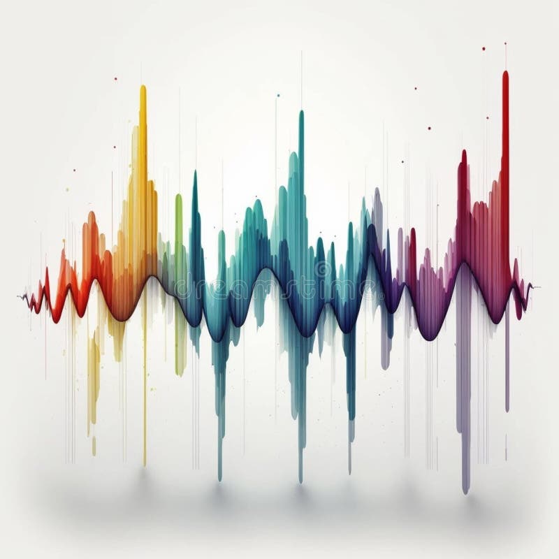 Colored sound waves on a white background. The image features a white background with a series of colored sound waves displayed in various shapes and sizes. The sound waves seem to be moving and creating a visual representation of audio frequencies. The lines of the sound waves are thick and bold, creating a striking contrast against the white background. Overall, the image is a simple yet captivating visual representation of sound and audio technology.