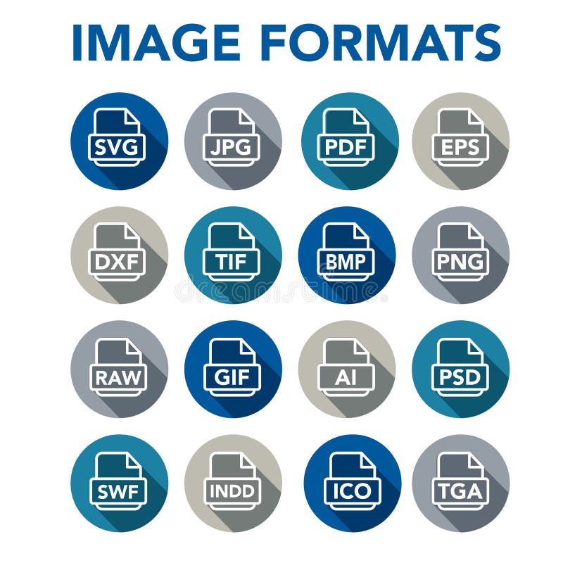 Image Format Icons - PNG, JPG, EPS, PDF, SVG Stock Vector - Illustration of  animated, flat: 94045436