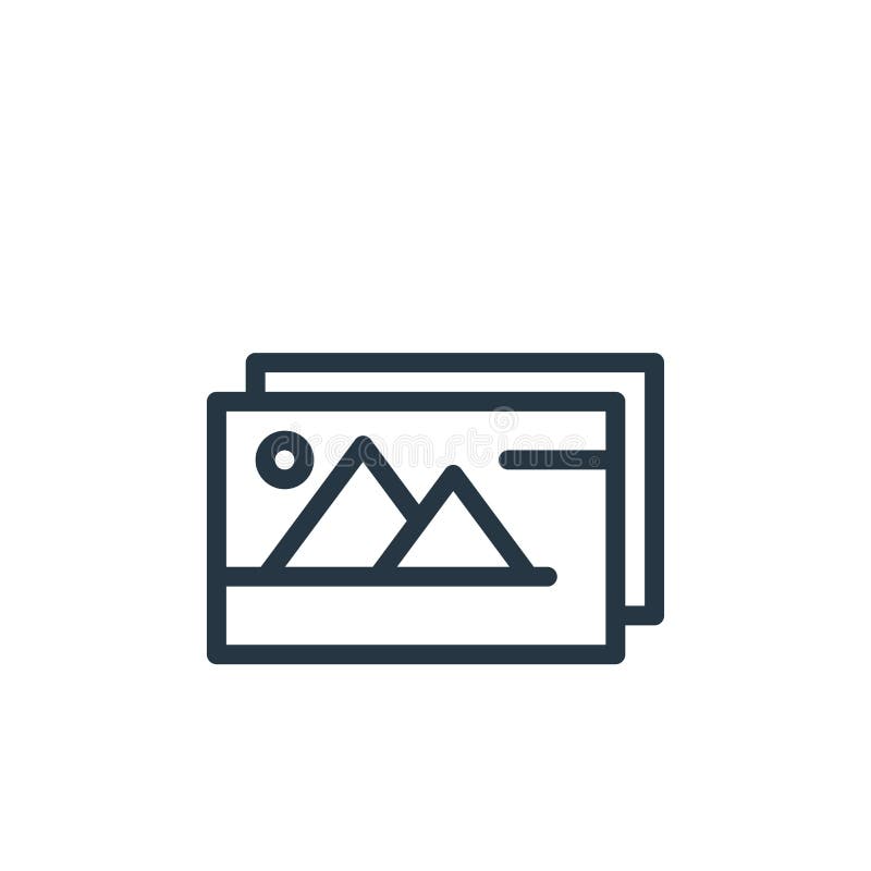 Image gallery icon vector from designing concept. Thin line illustration of image gallery editable stroke. image gallery linear stock illustration