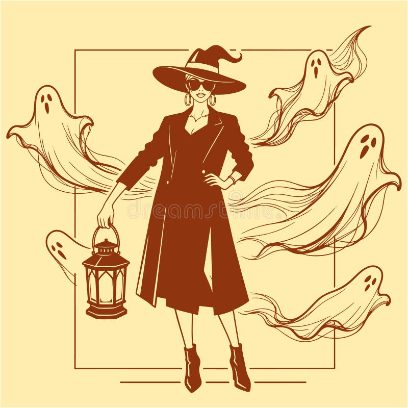 Halloween Spooky Character Illustration for Seasonal Design vector illustration.