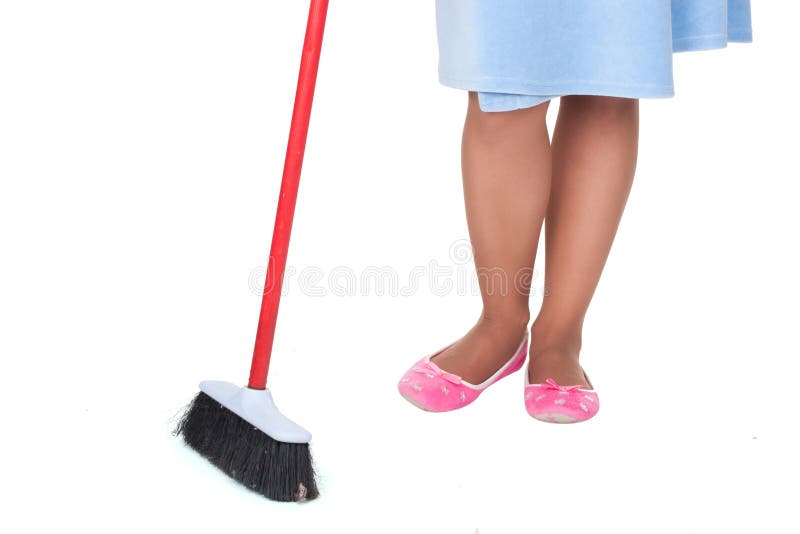 The Image of Girl with a Mop Stock Photo Image of model, mistress