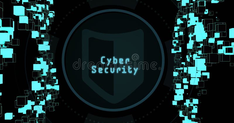 Image of globe where is written Cyber Security with network of connections royalty free stock images