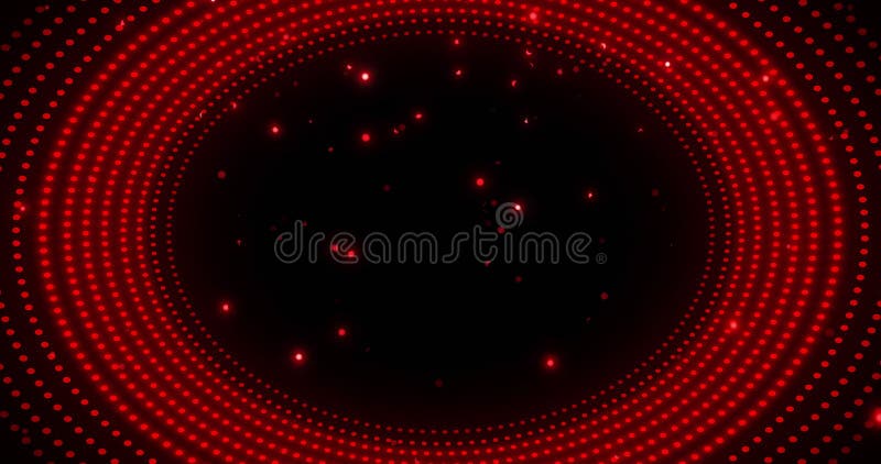 Image of glowing red spots in circular movement on black background vector illustration