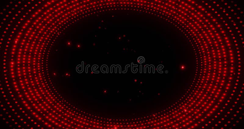 Image of glowing red spots in circular movement on black background royalty free illustration