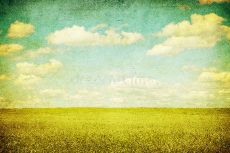 Image grunge de zone verte et de ciel bleu photographie stock libre de droits Image grunge de zone verte et de ciel bleu photographie stock libre de droits
