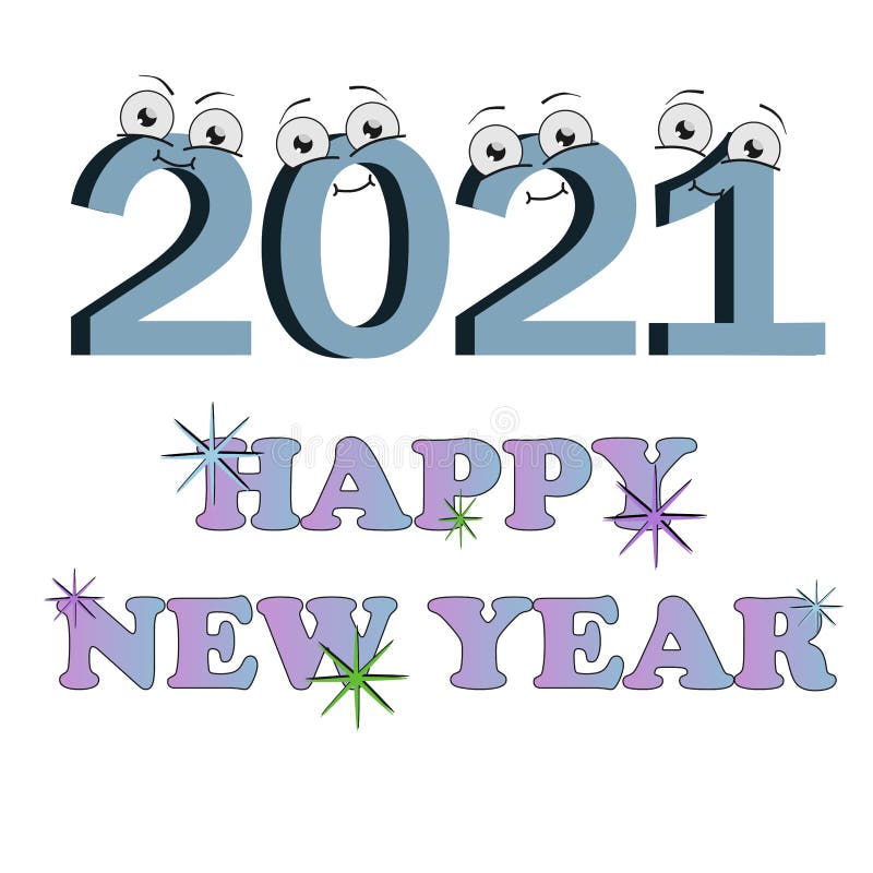 2021 image, Happy New 2021 Year. Holiday vector illustration of Blue numbers 2021 vector illustration