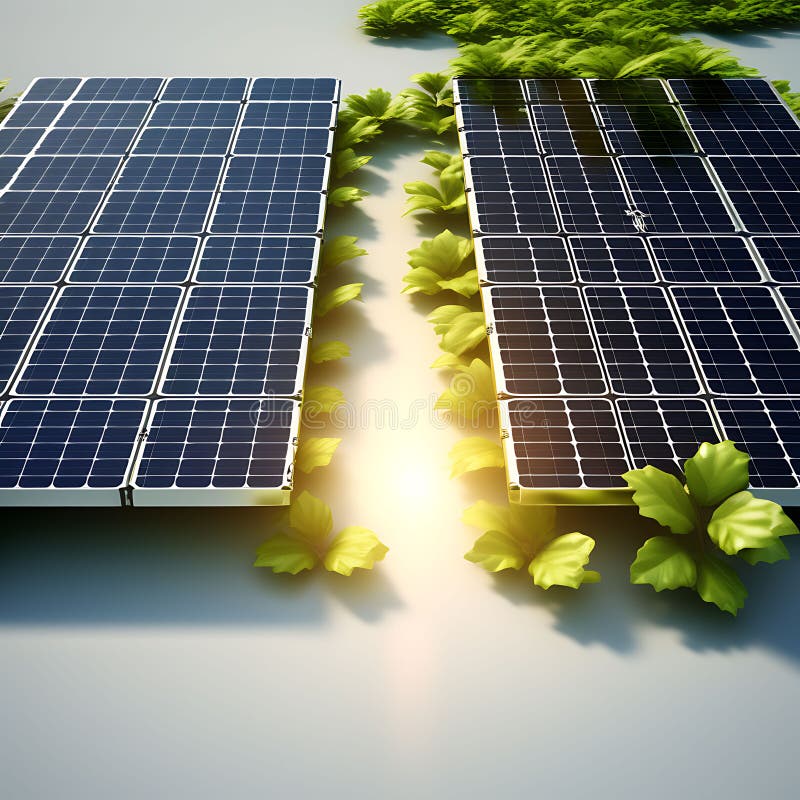 Innovative 3D Rendered Illustration of Blue Solar Panels Generating Electricity - Sustainable Energy Concept. This image has been generated by Generative AI. Witness the cutting-edge technology depicted in this 3D rendered illustration, showcasing a series of sleek blue solar panels harnessing the power of the sun to generate electricity. Against a backdrop of vibrant hues, these solar plates stand out, symbolizing the promise of renewable energy. Marvel at the intricate details of each panel, capturing the essence of efficiency and sustainability. Experience the transformative potential of solar energy as it powers the future, represented by the glowing blue hue emanating from the panels. This artwork encapsulates the beauty and functionality of solar technology, offering a glimpse into a greener, more sustainable tomorrow.