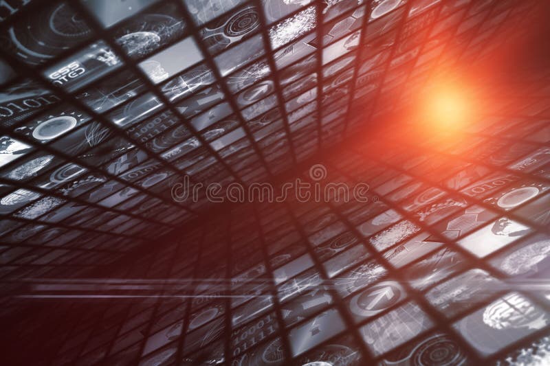 Image of illuminated gray digital screens vector illustration