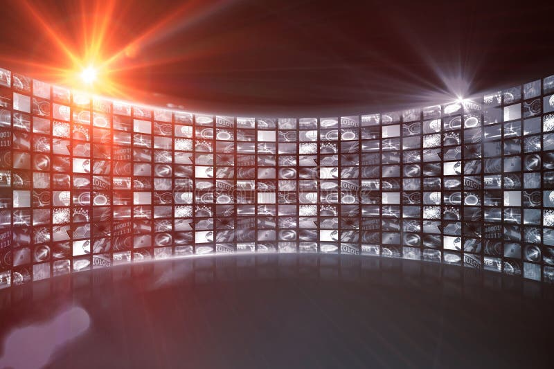 Image of illuminated gray digital screens vector illustration