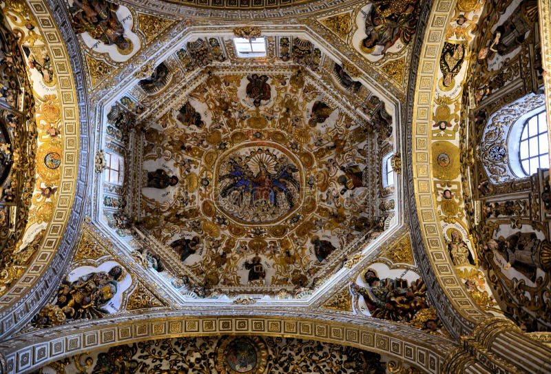 Cealing at the Church of Santo Domingo, Oaxaca royalty free stock photography Cealing at the Church of Santo Domingo, Oaxaca royalty free stock photography