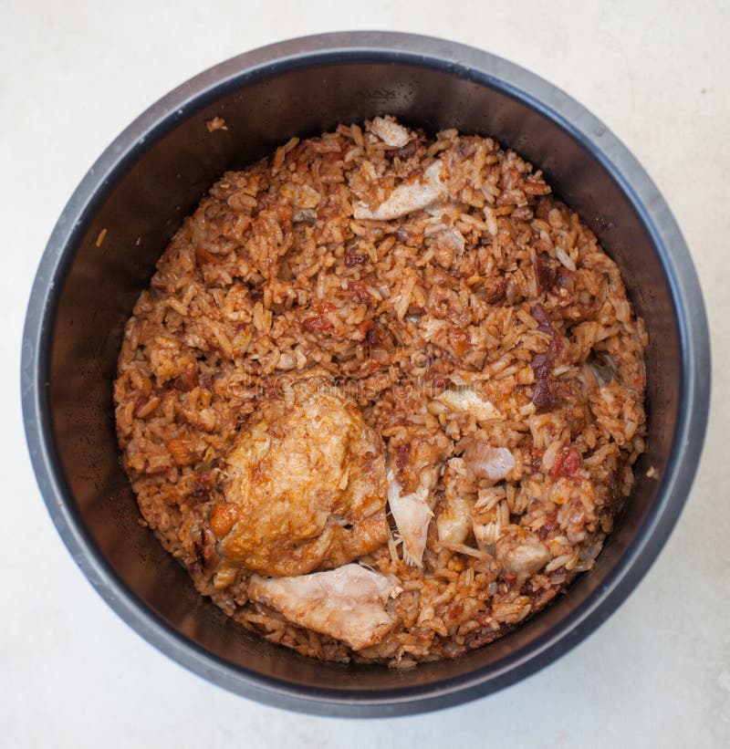 An Image of Iraqi Slow Cooked Chicken and Rice Stock Photo - Image of