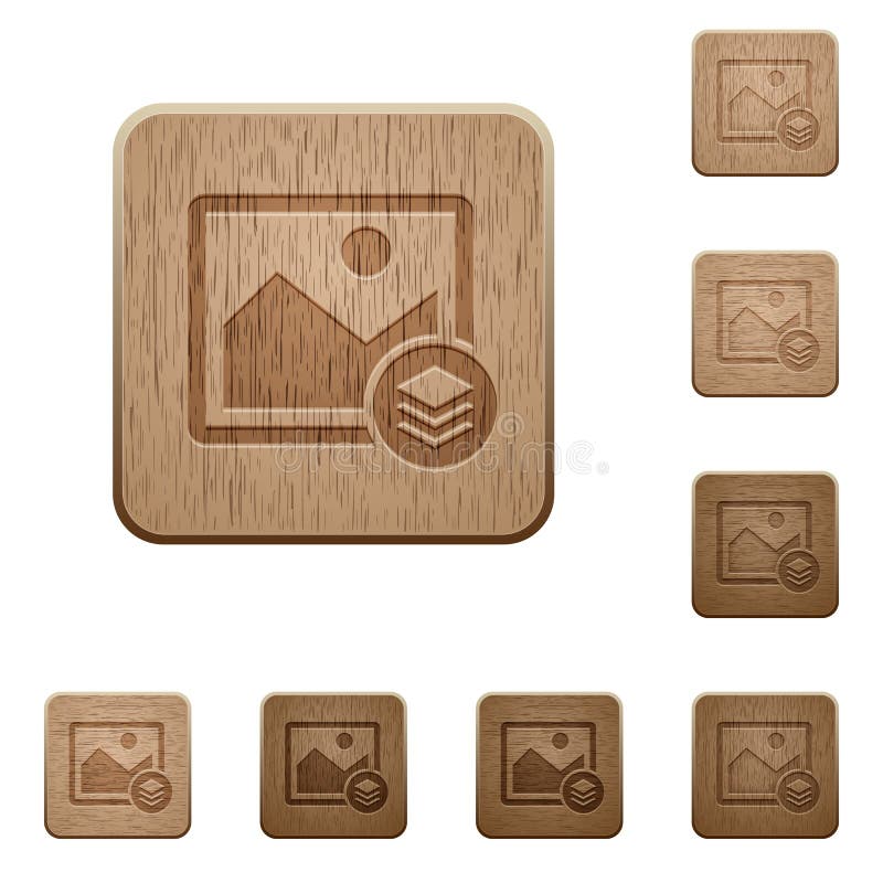 Image layers wooden buttons royalty free illustration