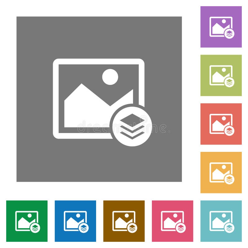 Image layers square flat icons royalty free illustration