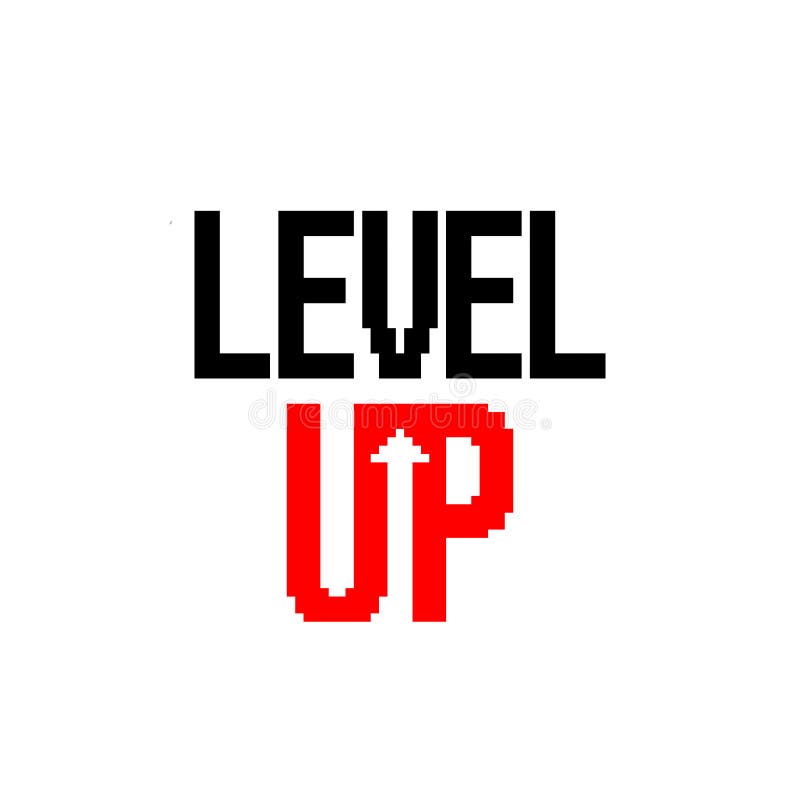 Image level up pixels, for 8 bit games. royalty free illustration