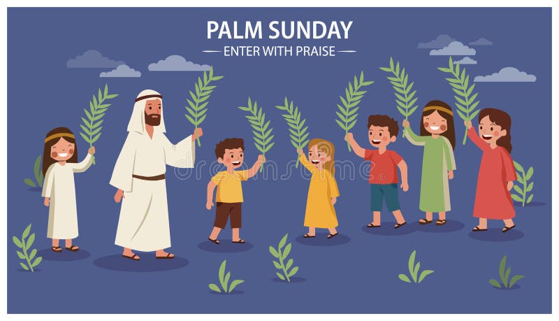 Palm Sunday Entrance vector illustration